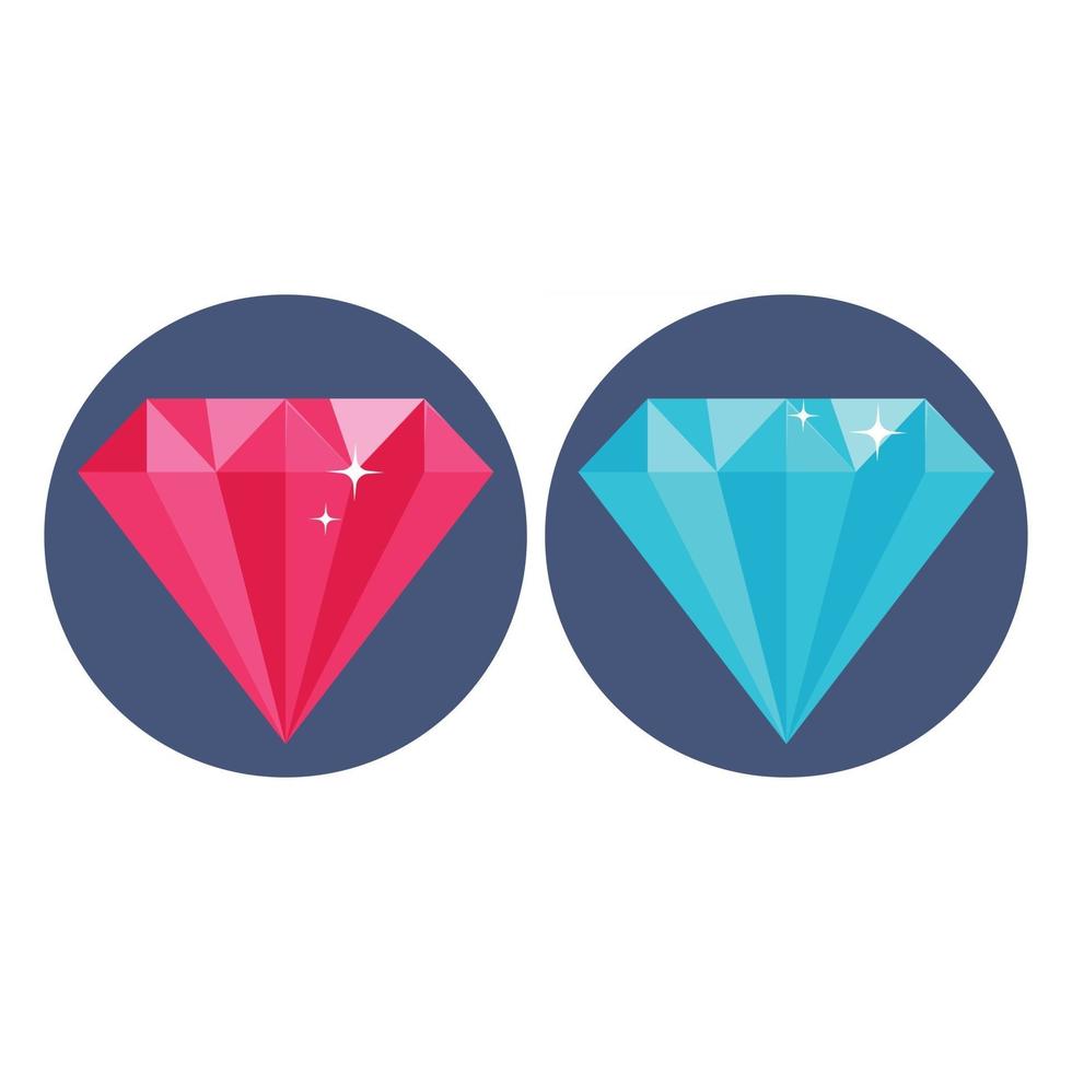 Diamanten im flachen Design Illustration Edelstein Juwel vektor