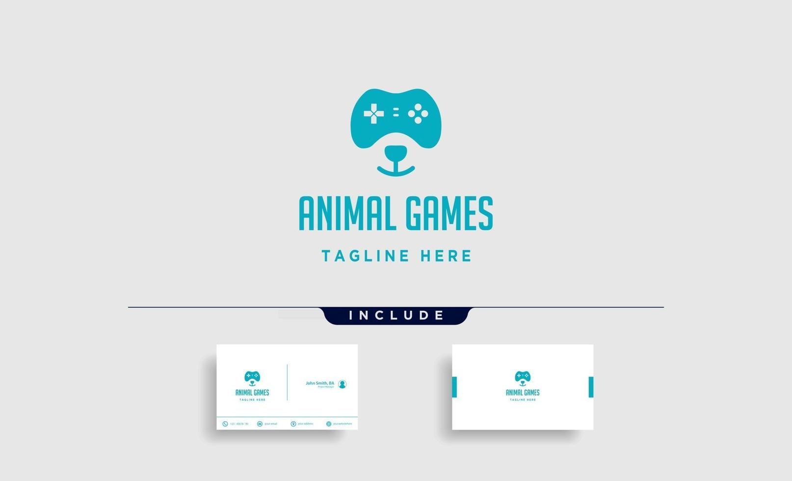 Bärenspiel Logo Design Vorlage Tier Konzept Controller Vektor
