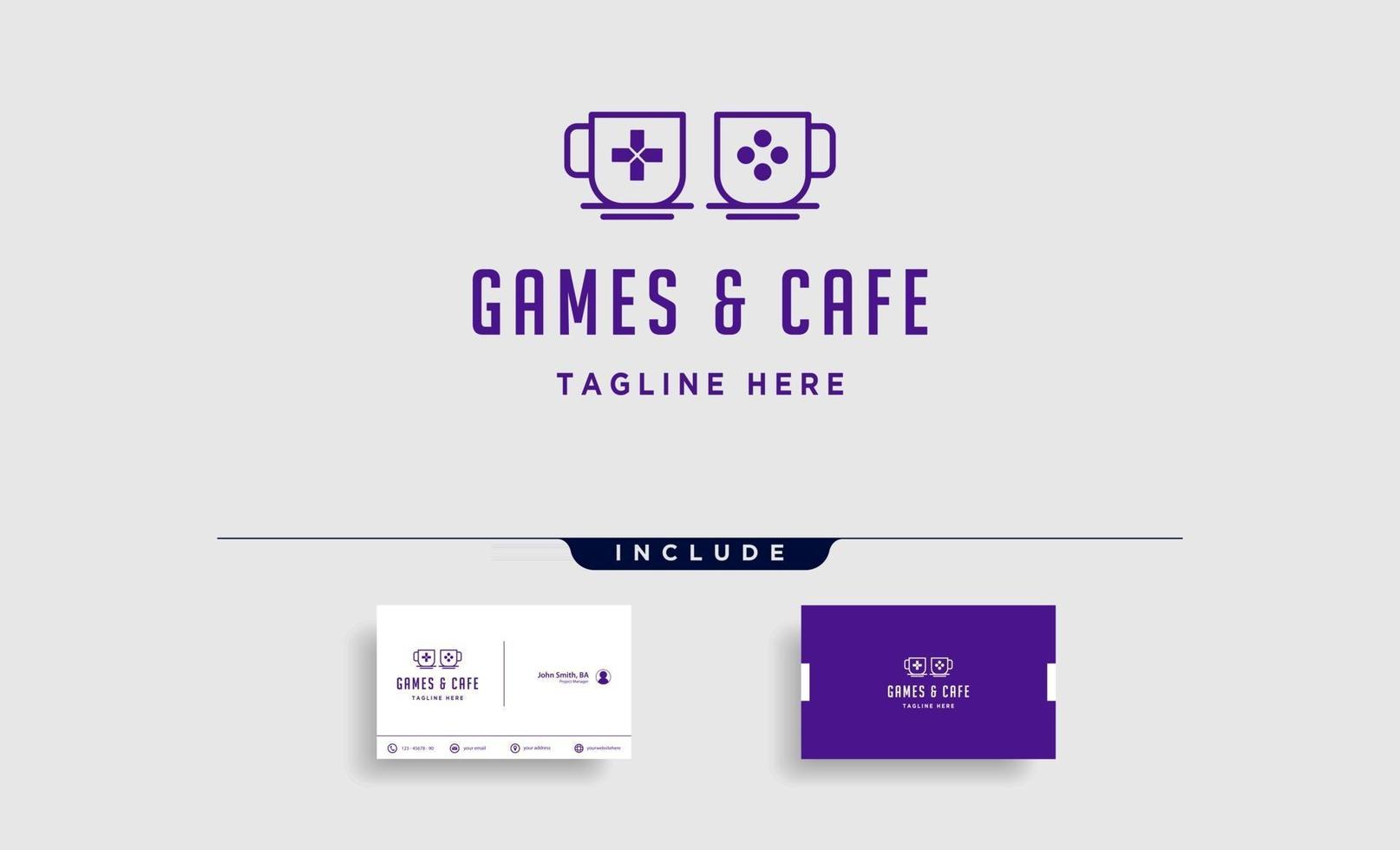 Spiel Cafe Logo Design Konzept Vektor-Illustration Symbol Element Vektor