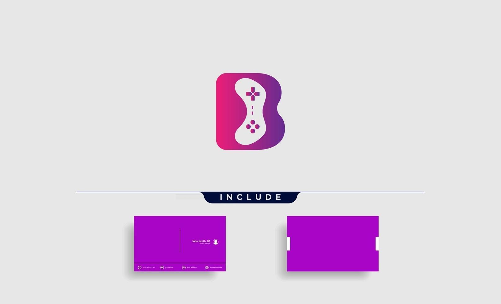 Buchstabe b Spiel Logo Design Vorlage Vektor-Illustration Gamepad Symbol Element Vektor