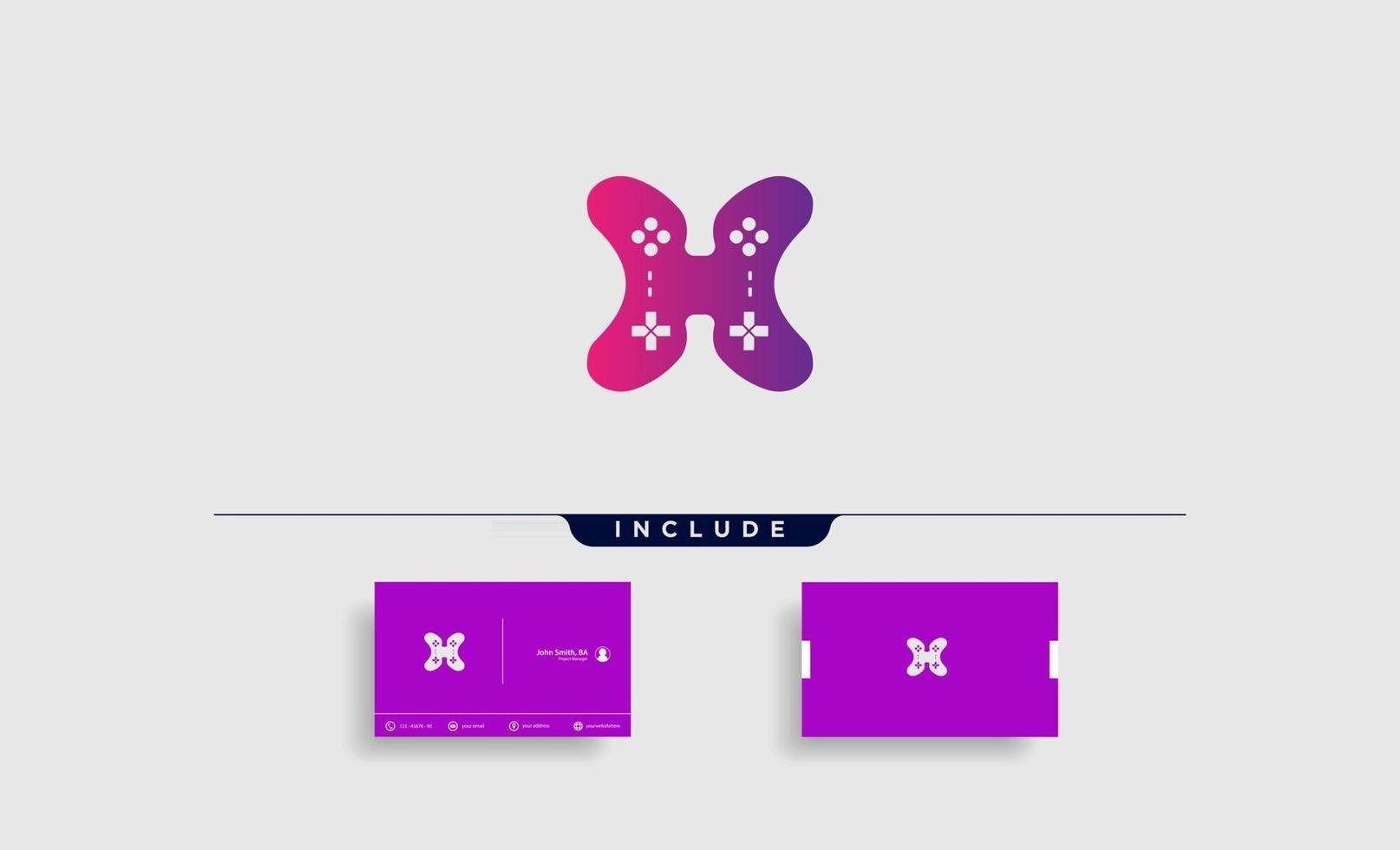 Buchstabe x Spiel Logo Design Vorlage Vektor-Illustration Gamepad Symbol Element Vektor