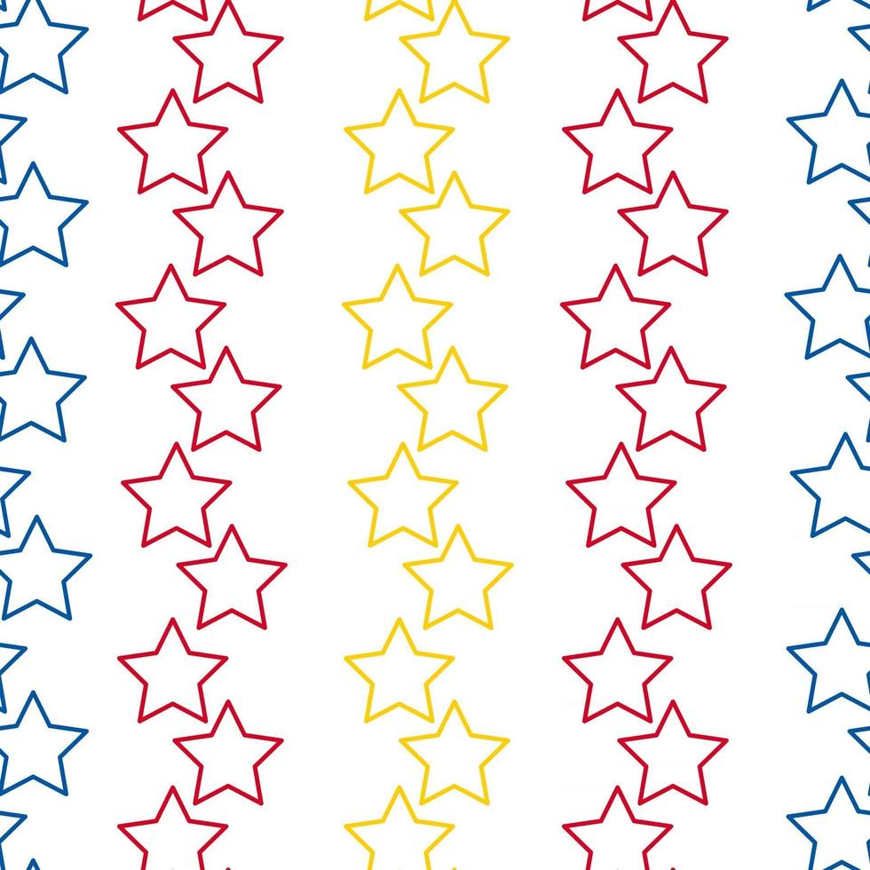 färgglada små stjärnor sömlösa mönster på transparent bakgrund gula röda och blå färger vektor