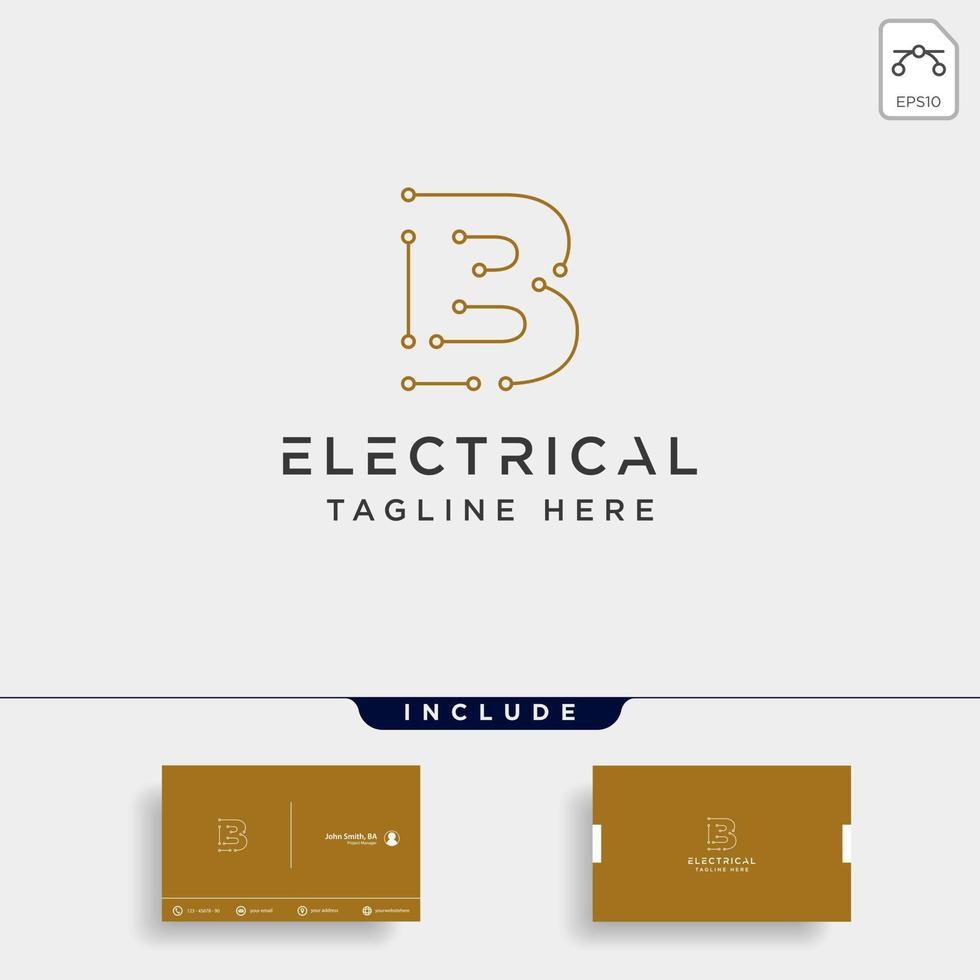 verbinden oder elektrisches b Logo Design Vektor Icon Element isoliert mit Visitenkarte enthalten