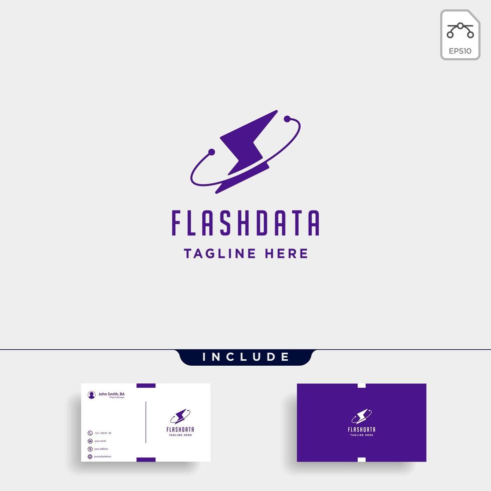 flash thunder internet logo design vektor