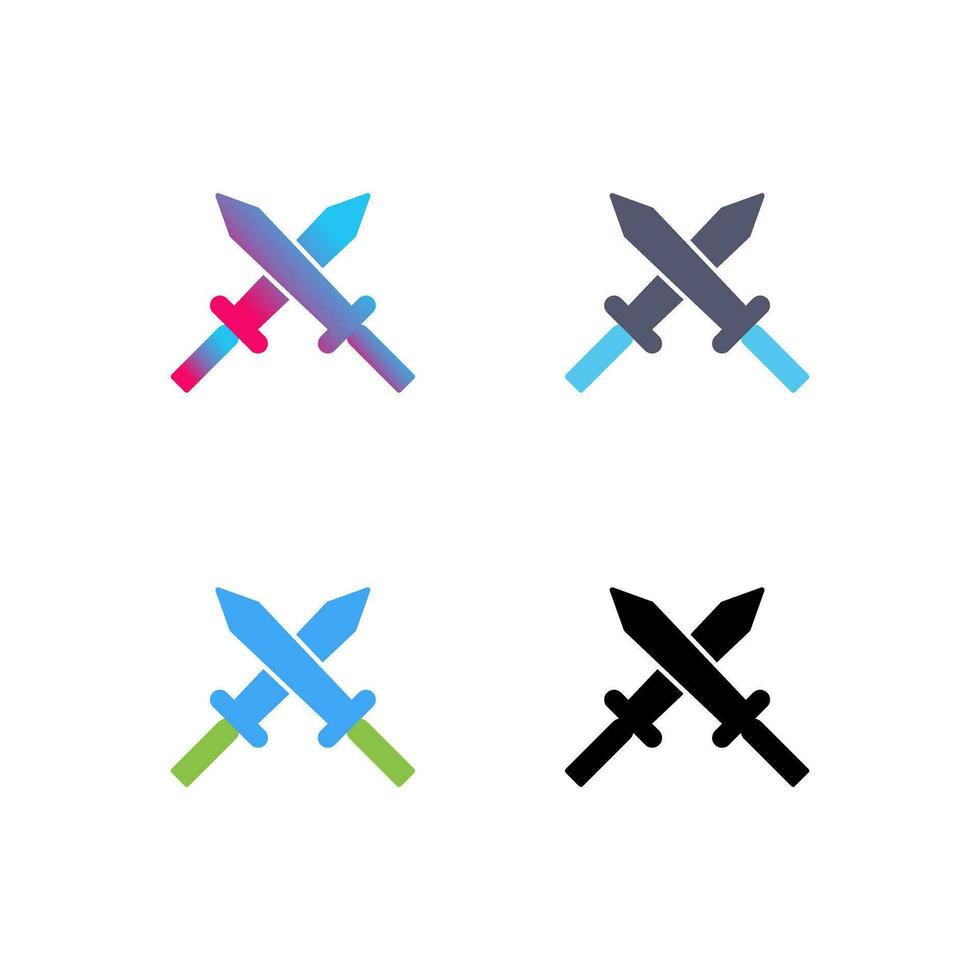 Einzigartiges Vektorsymbol mit zwei Schwertern vektor