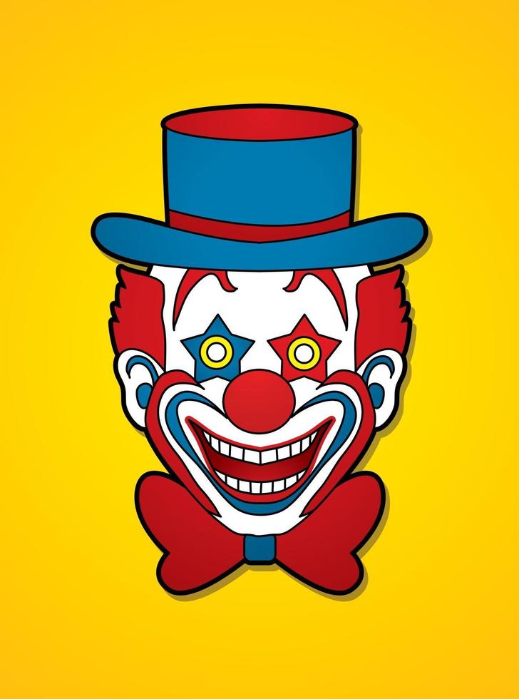 clown huvud leende ansikte vektor