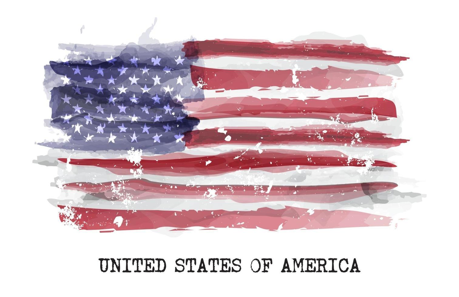 Aquarellflagge von Amerika Vektor