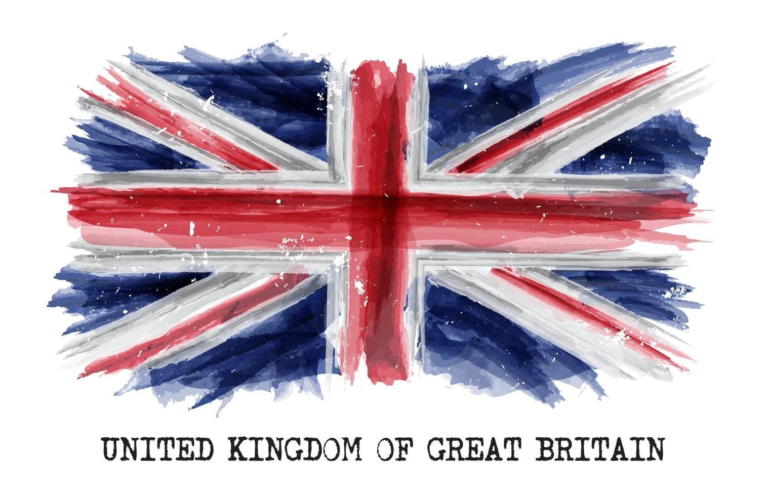 akvarellmålning flagga Storbritannien Storbritannien Storbritannien vektor