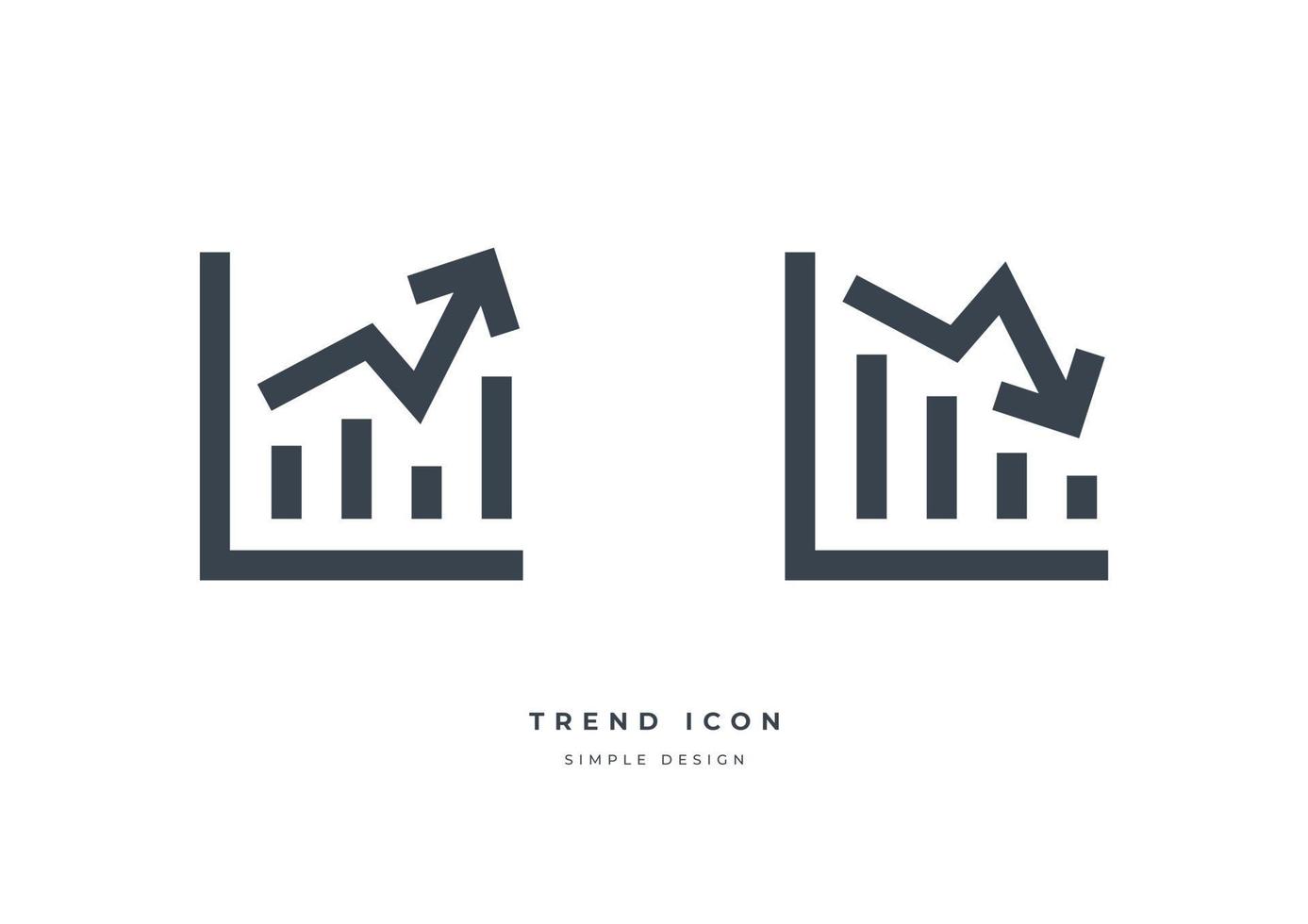 Geschäftsmarkt-Trendgraphikikone lokalisiert auf weißem Hintergrund vektor
