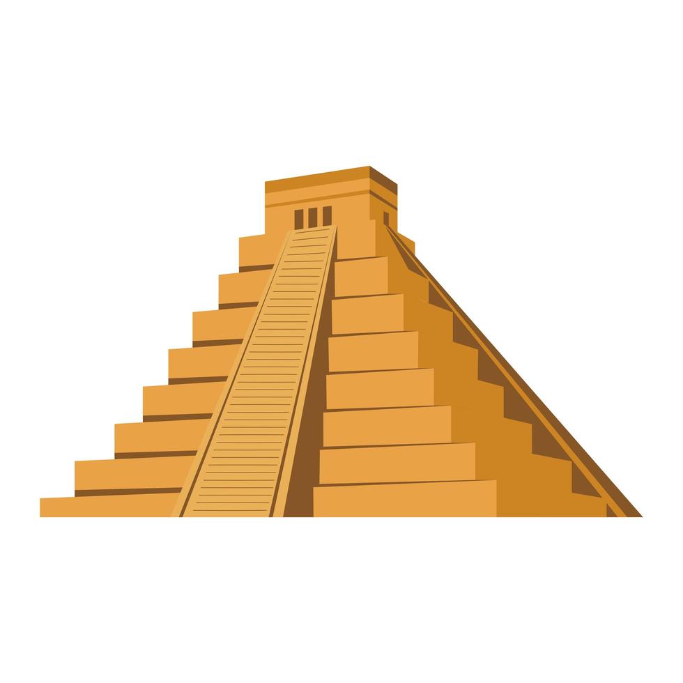 altes aztekisches Ikonendesign der mexikanischen Pyramide vektor