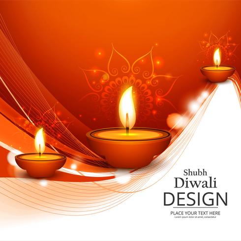 Glückliche diwali diya Öllampen-Festivalhintergrundillustration vektor