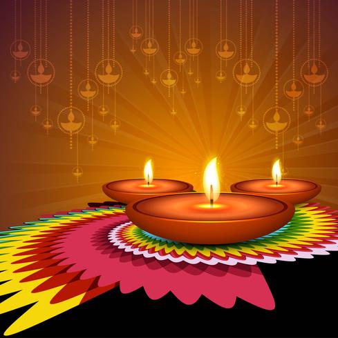 Vacker Glad Diwali dekorativ bakgrunds vektor
