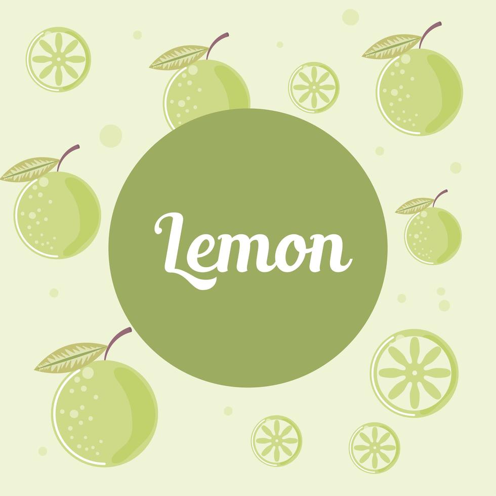 frukt citron färsk frukt ekologisk hälsosam mat etikett vektor