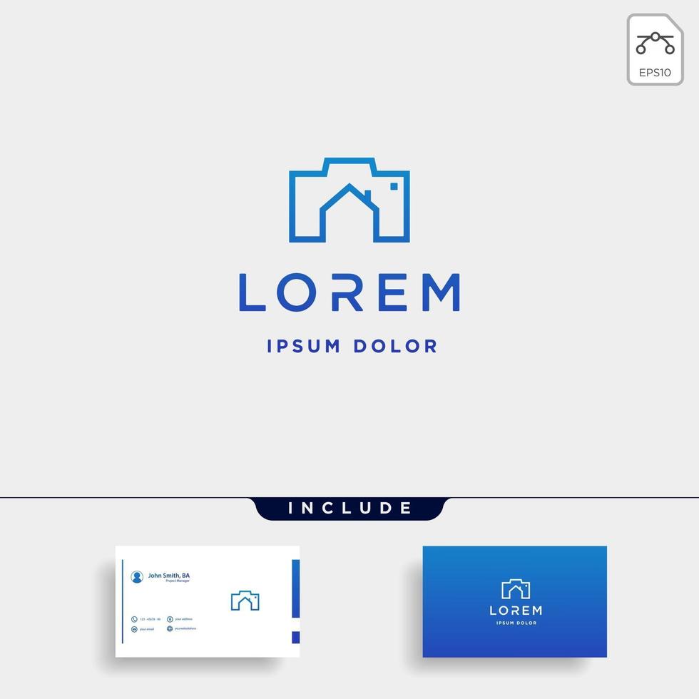 kamera hem logotyp mall vektor design