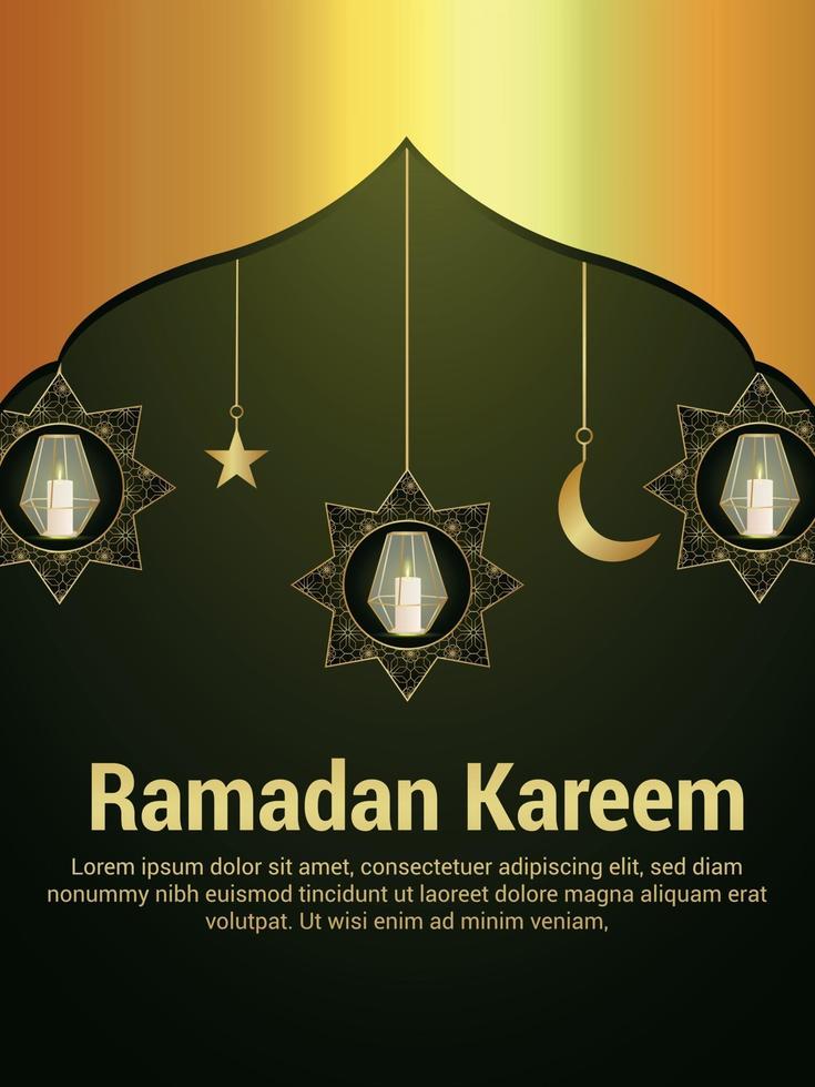 realistisk vektorillustration av ramadan kareem bakgrund vektor