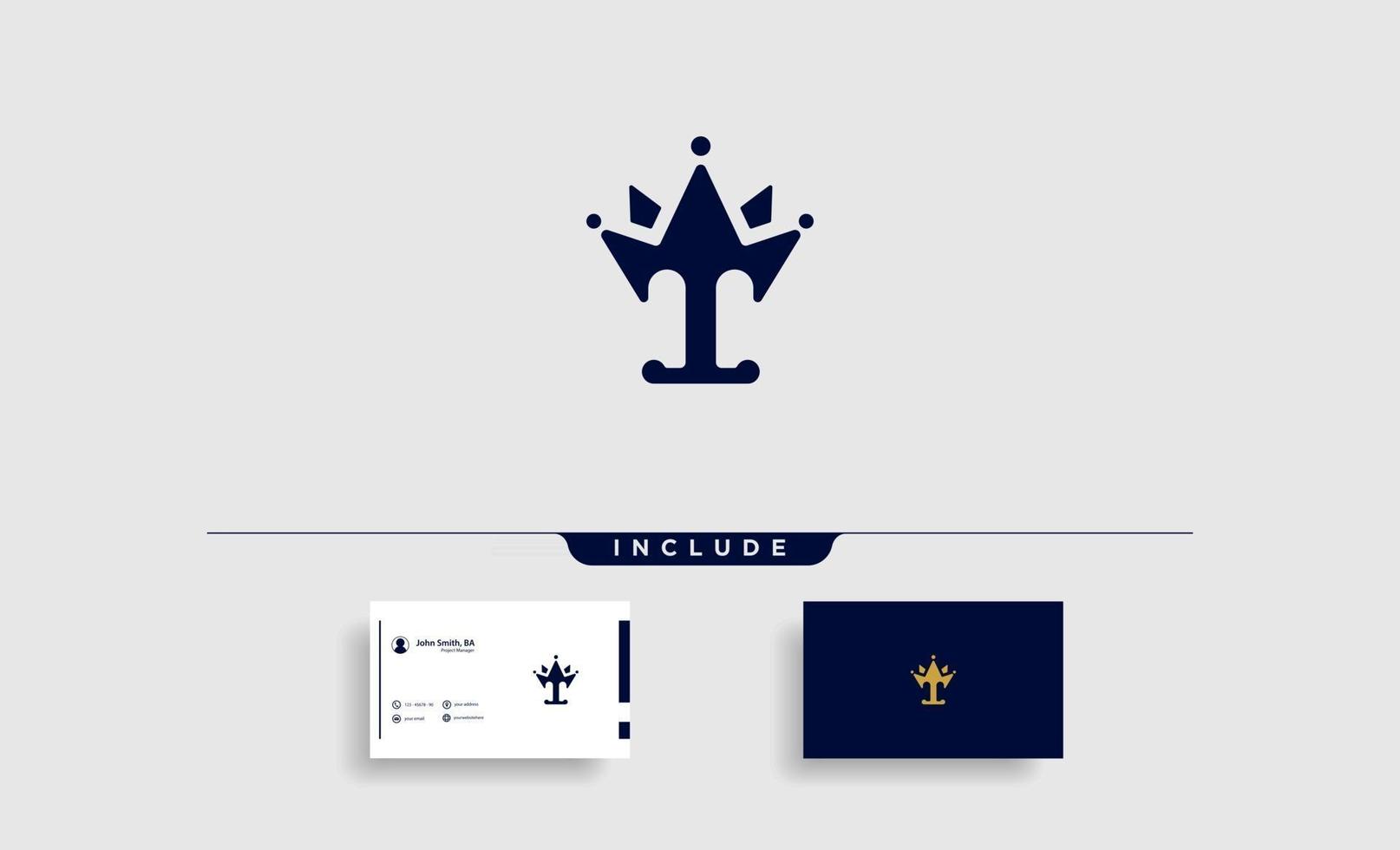 brev t king logotyp mall vektor design