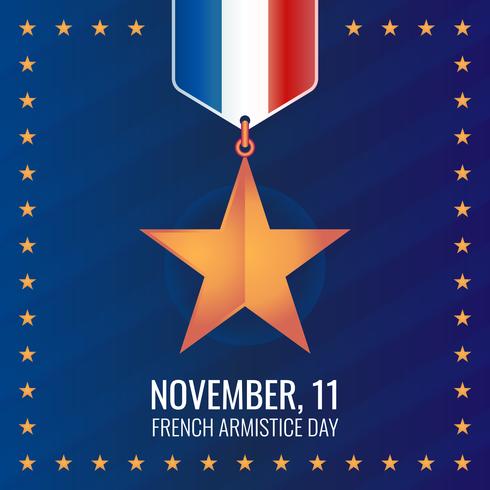 Fransk Star Reward Armistice Day Celebration vektor