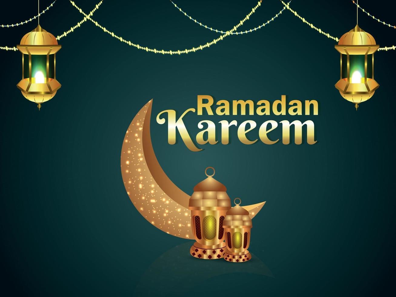 realistische islamische Festival Ramadan Kareem Feier Grußkarte vektor