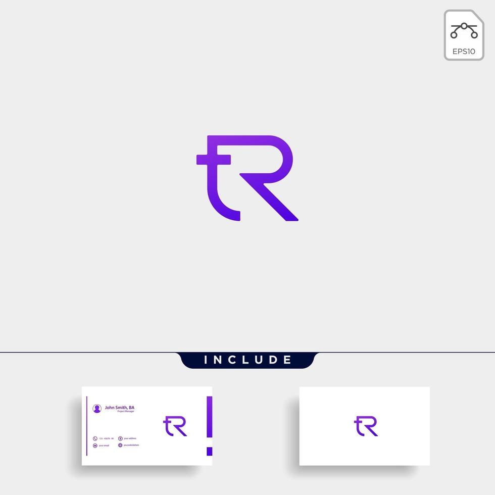Buchstabe tr rt rt Logo Design einfacher Vektor elegant