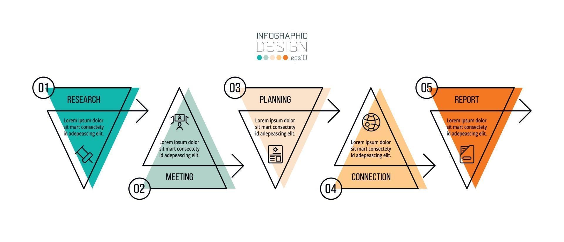 Infografik Geschäftsvorlage mit Schritt oder Option Design vektor