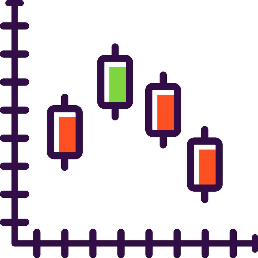 Candlestick-Diagramm-Vektor-Icon-Design vektor