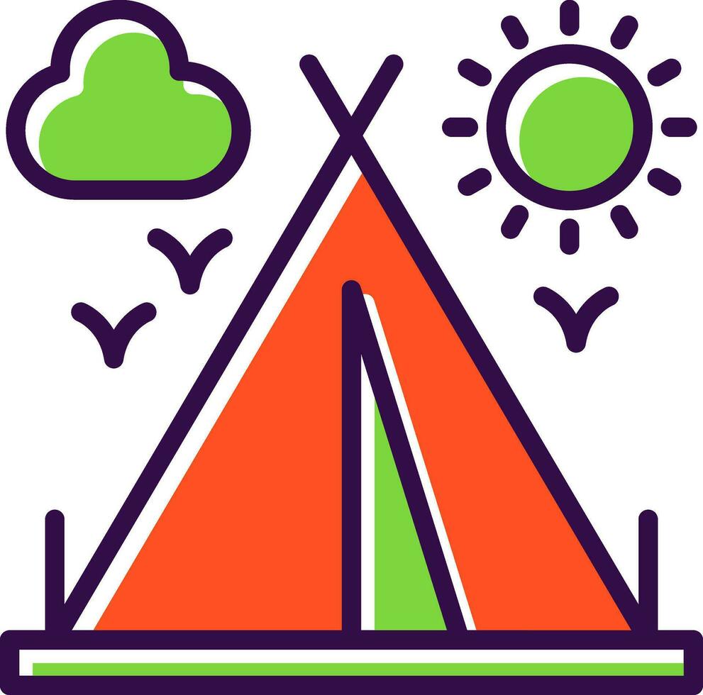 Campingzelt-Vektor-Icon-Design vektor