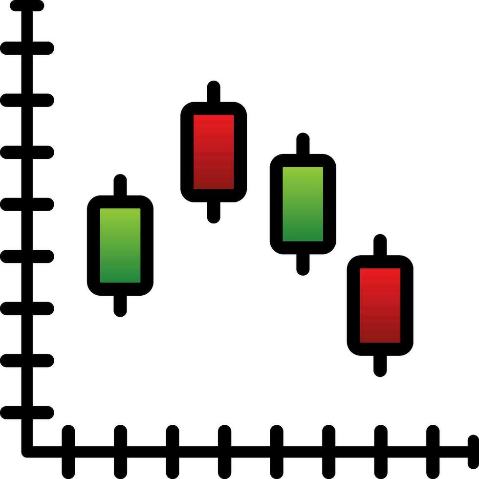 Candlestick-Diagramm-Vektor-Icon-Design vektor