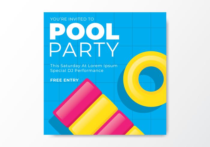 Pool Party Einladungskarte vektor