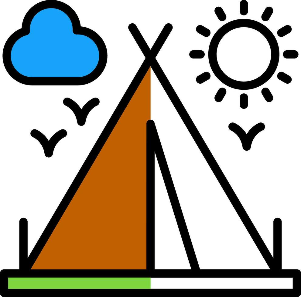 Campingzelt-Vektor-Icon-Design vektor