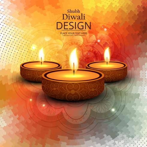 Glückliche diwali diya Öllampen-Festivalhintergrundillustration vektor