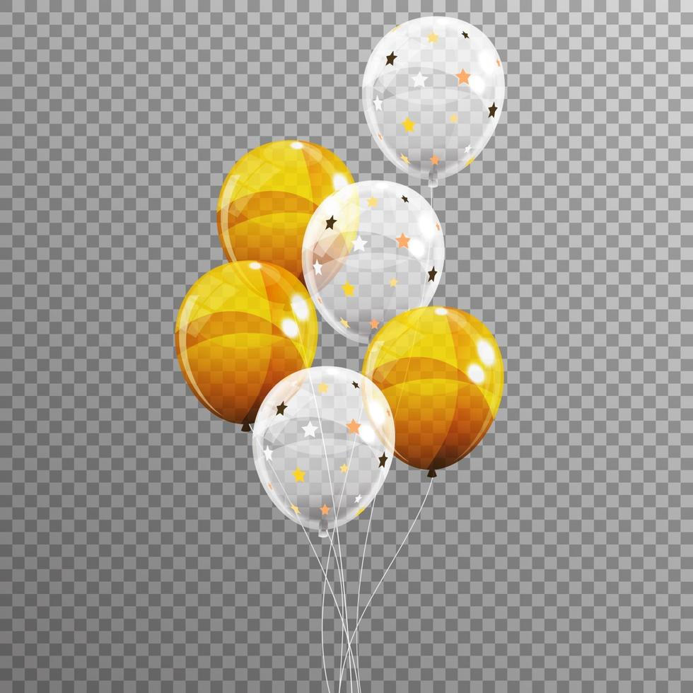 grupp färgade glansiga heliumballonger isolerade vektor