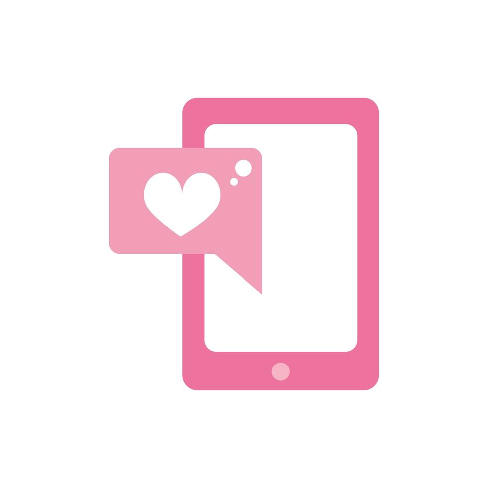 Happy Valentinstag Smartphone Herzen lieben App rosa Design vektor