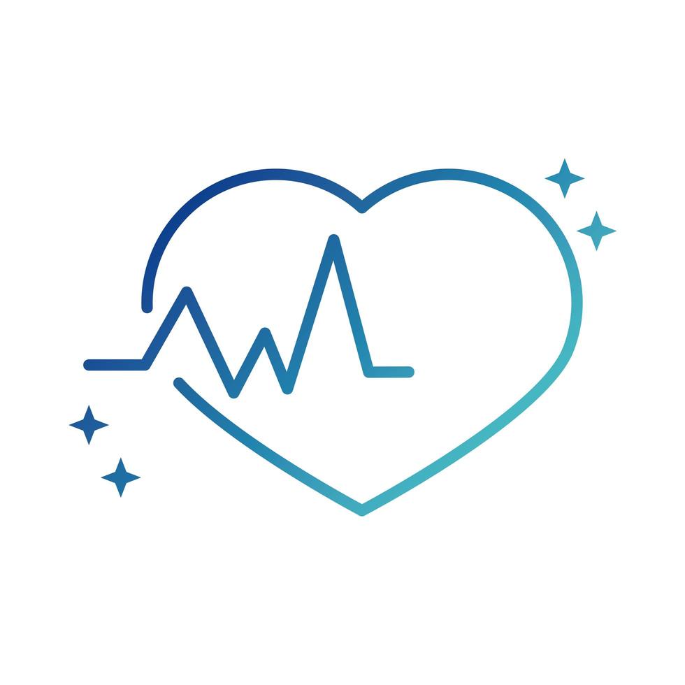 Online-Gesundheit Herzschlag medizinische Kardiologie covid 19 Pandemie Gradienten Linie Symbol vektor
