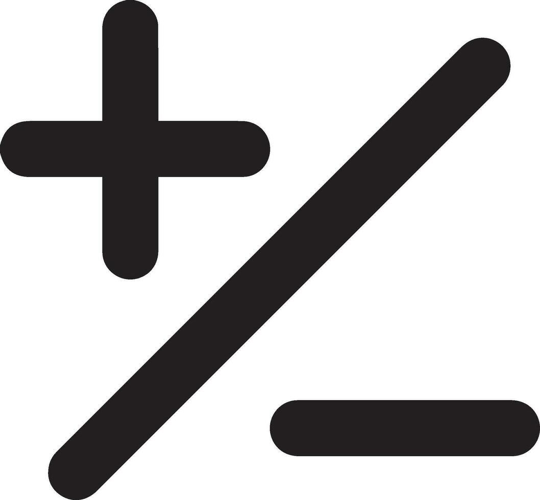 plus och minus- symbol. grundläggande matematisk symbol tecken. kalkylator knapp ikon. minus- ikon företag finansiera begrepp i vektor. isolerat vektor