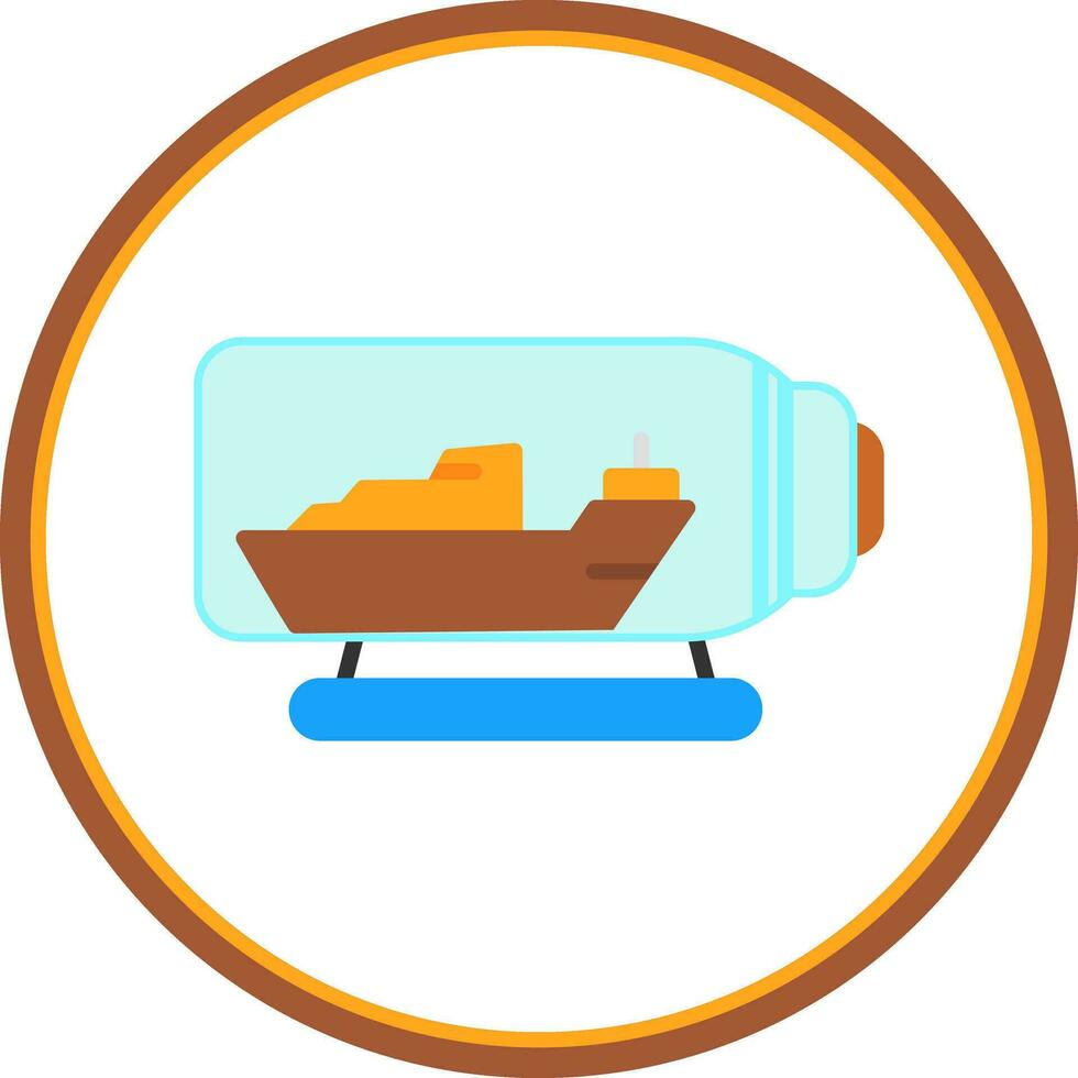 fartyg i en flaska vektor ikon design