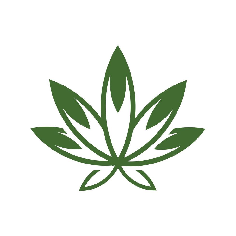 enkel ikon av cannabis leaf silhuett indica marijuana vektor