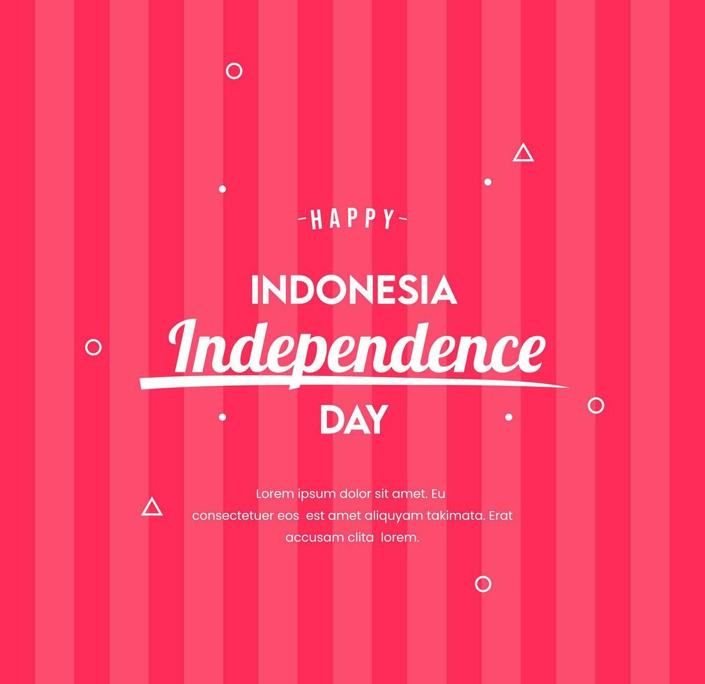 indonesiska oberoende dag hälsning med röd bakgrund vektor