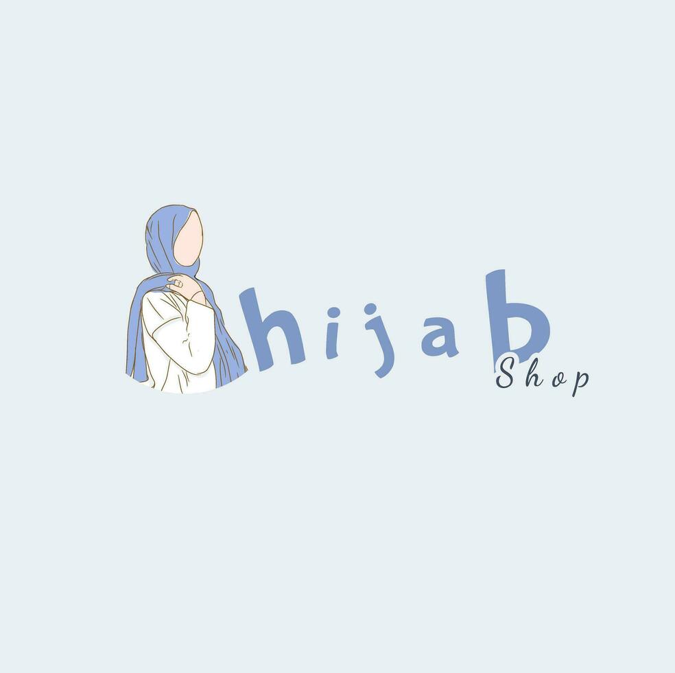 ein einzigartig Logo zum ein Hijab Geschäft und Anbetung Werkzeuge zum Muslime, vektor