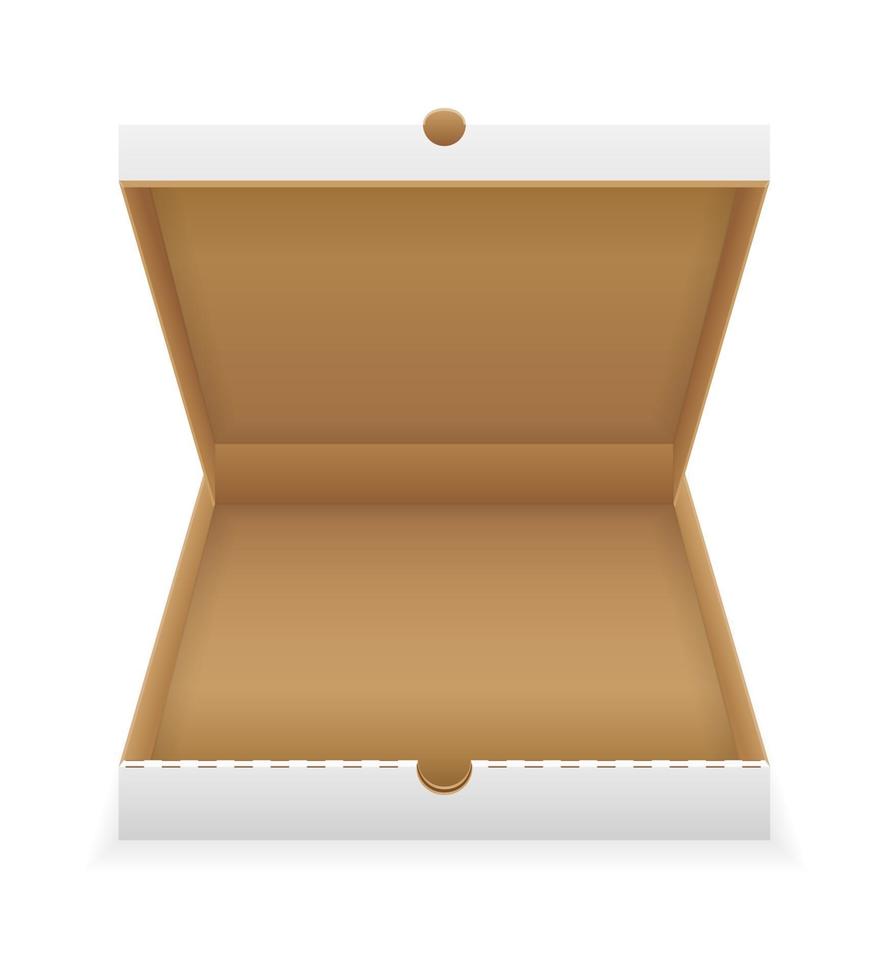 Karton Pizza Box leere Vorlage Lager Vektor-Illustration isoliert auf weißem Hintergrund vektor