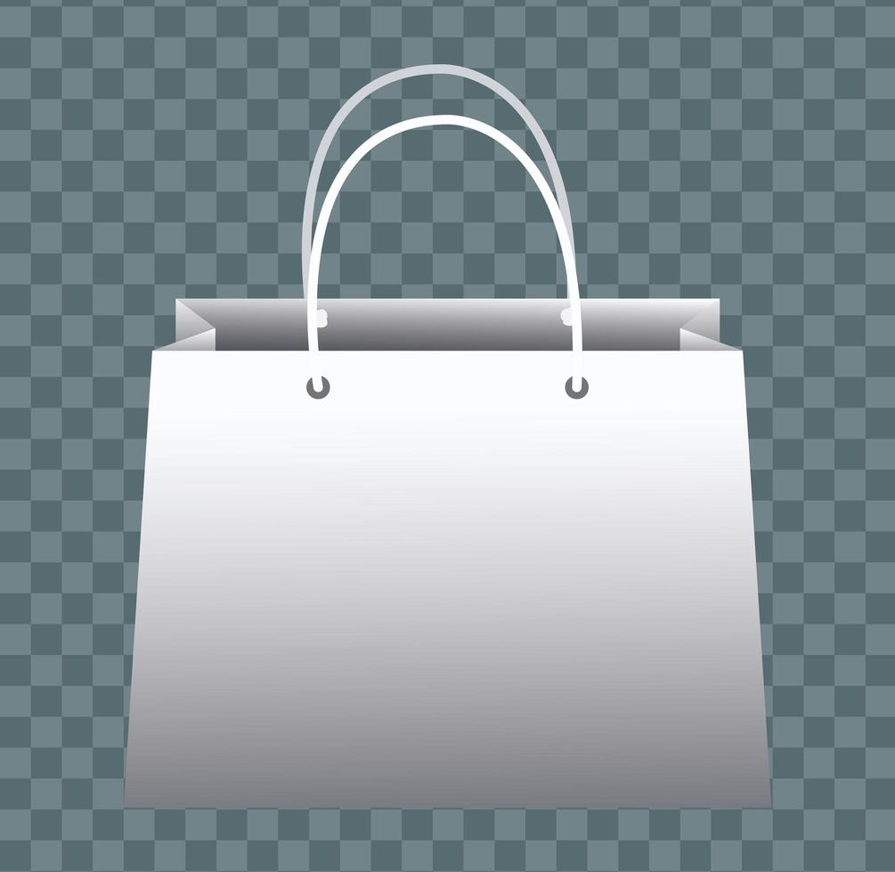 weiße Einkaufstaschen Papiermodell Ikonen vektor