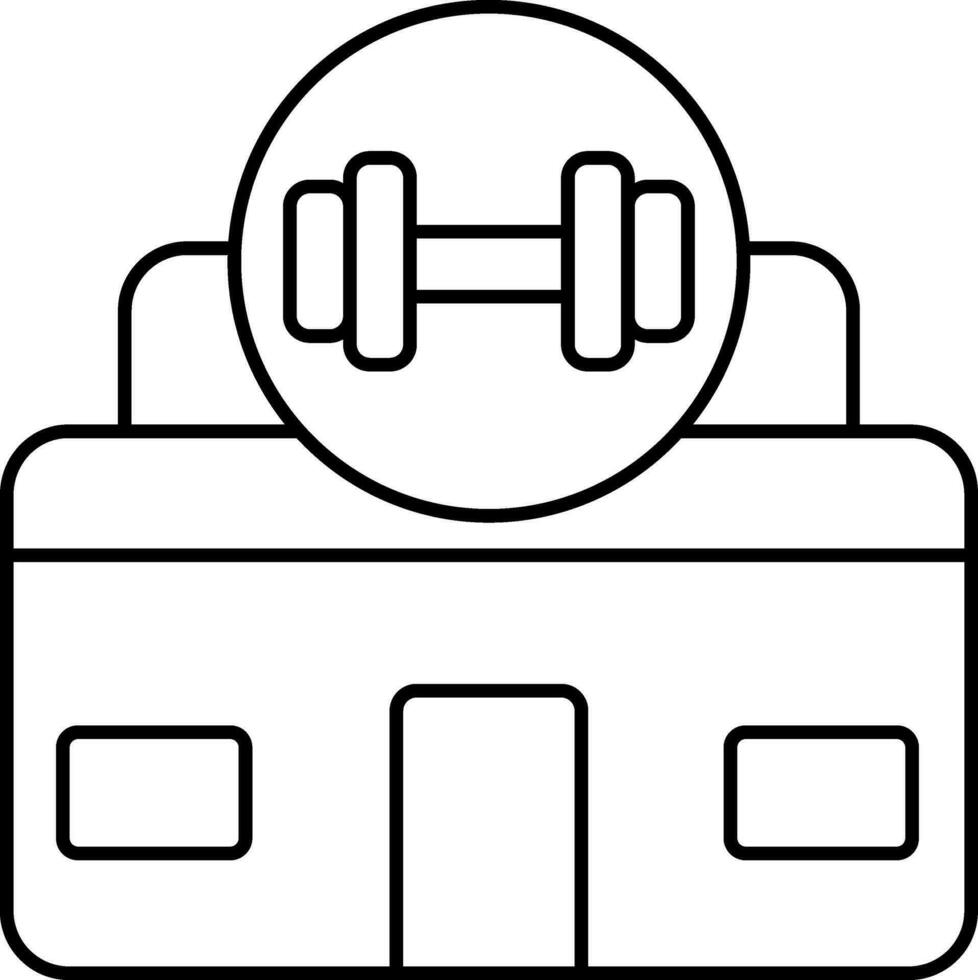 svart linje konst illustration av Gym ikon. vektor