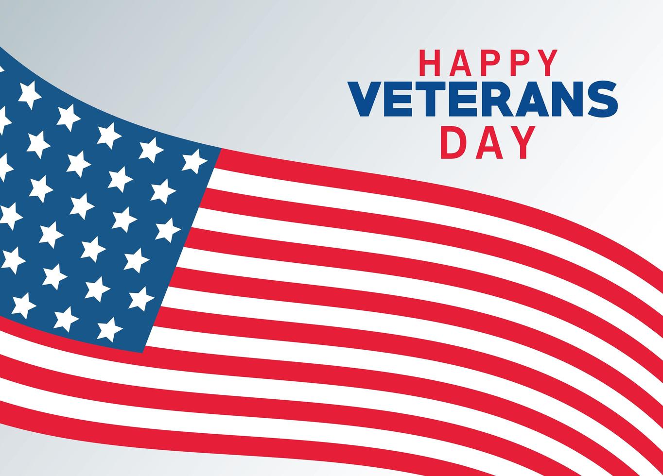 Happy Veterans Day Schriftzug mit USA Flagge vektor