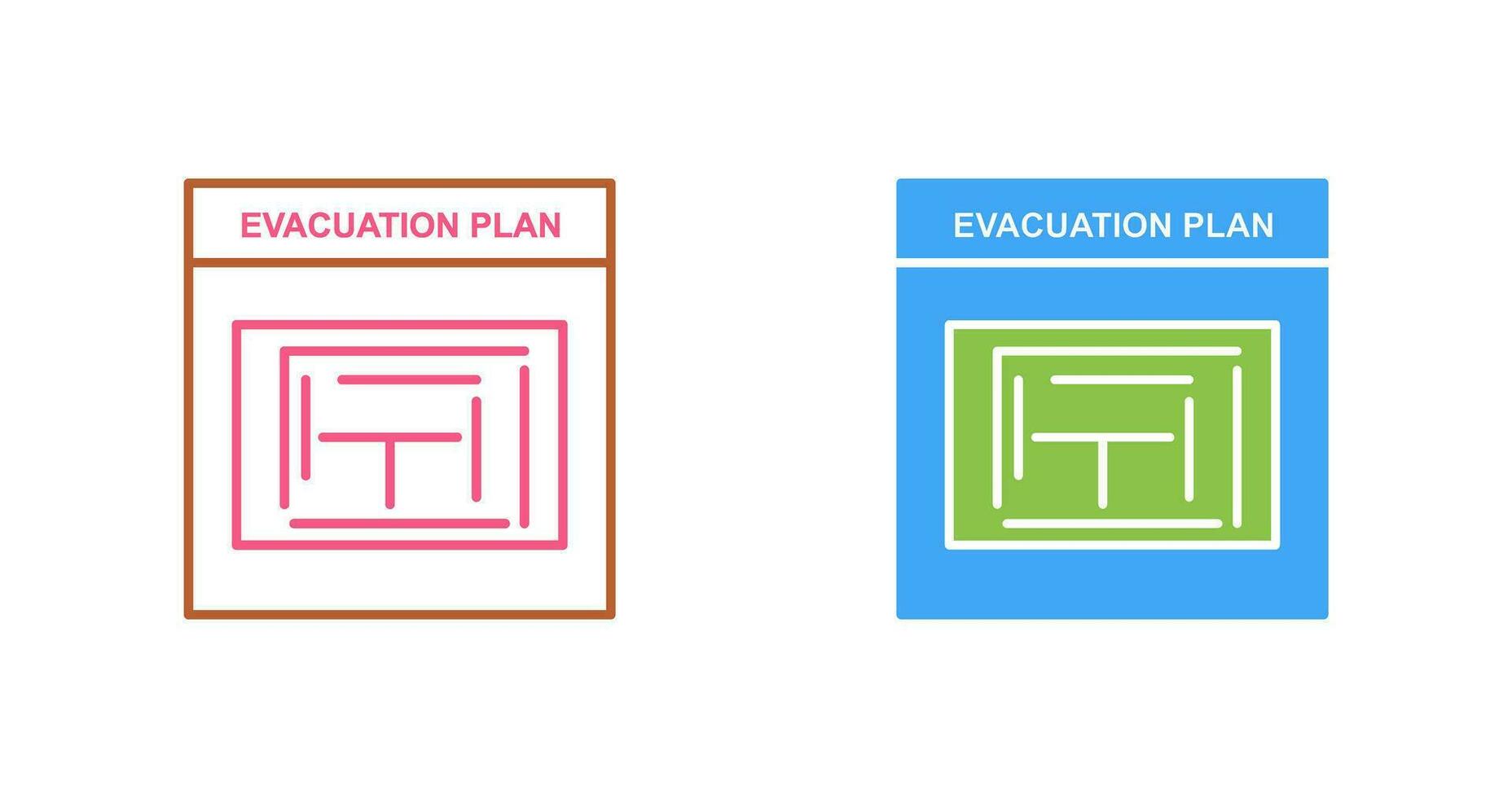 evakuering planen vektor ikon