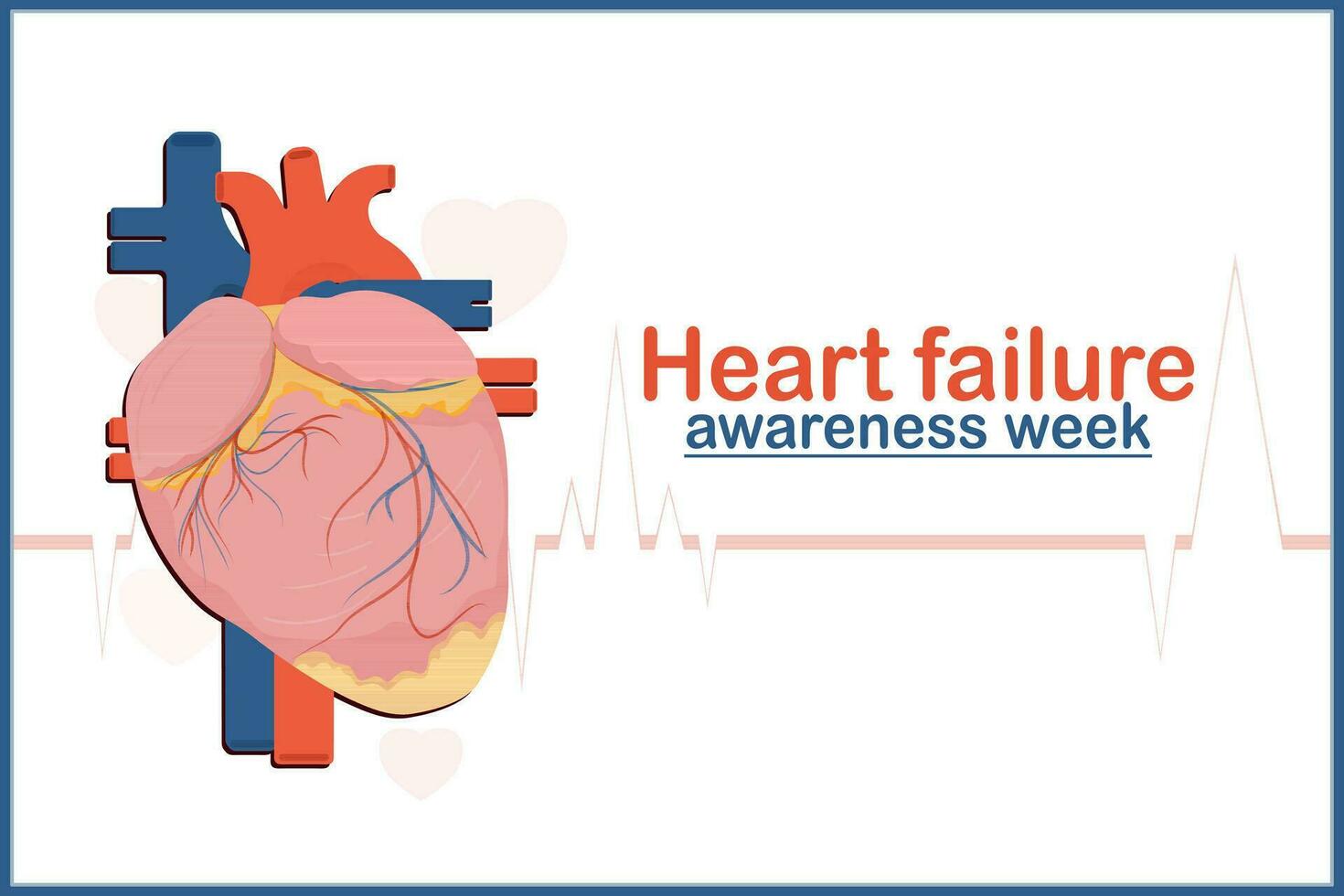 Herz Fehler Bewusstsein Woche Hintergrund konzept.vektor Illustration von Mensch Herz auf Weiß Hintergrund eben Stil. vektor