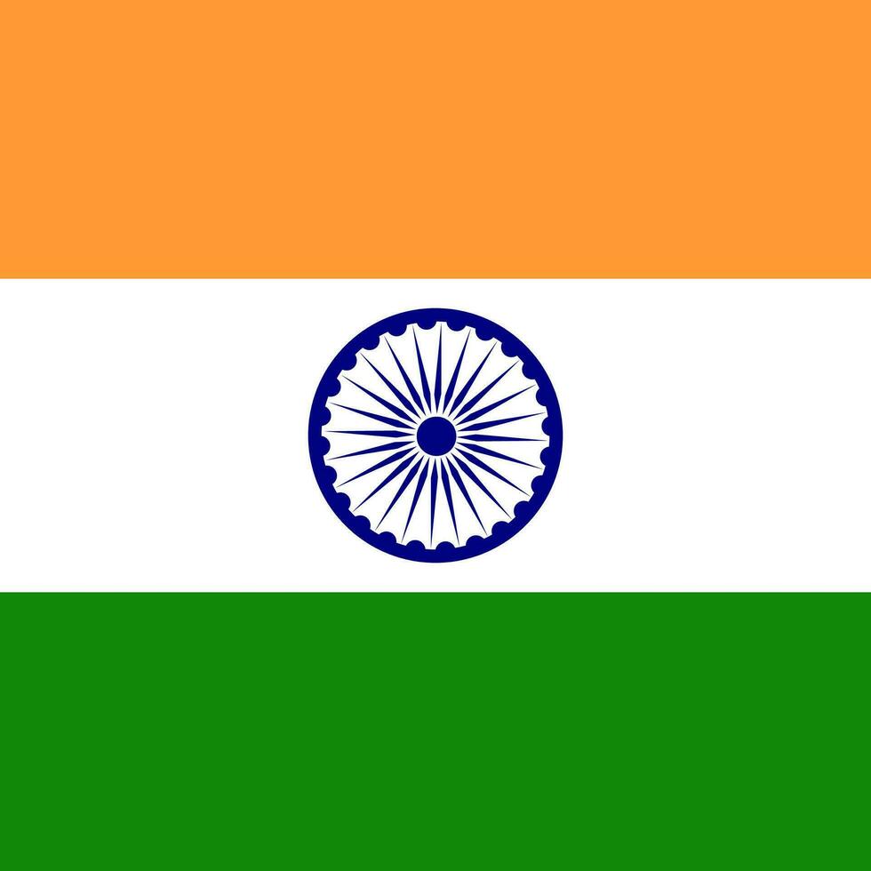 indisch Flagge, Illustration von das dreifarbig Flagge von Indien. Vektor Illustration