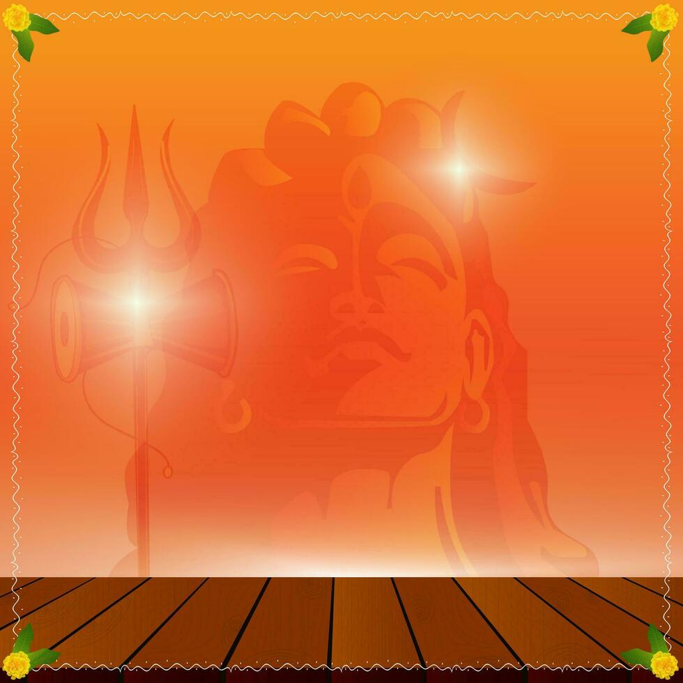 glücklich maha Shivaratri Gruß Karte Design und Illustration von Herr Siva Silhouette im Hintergründe vektor