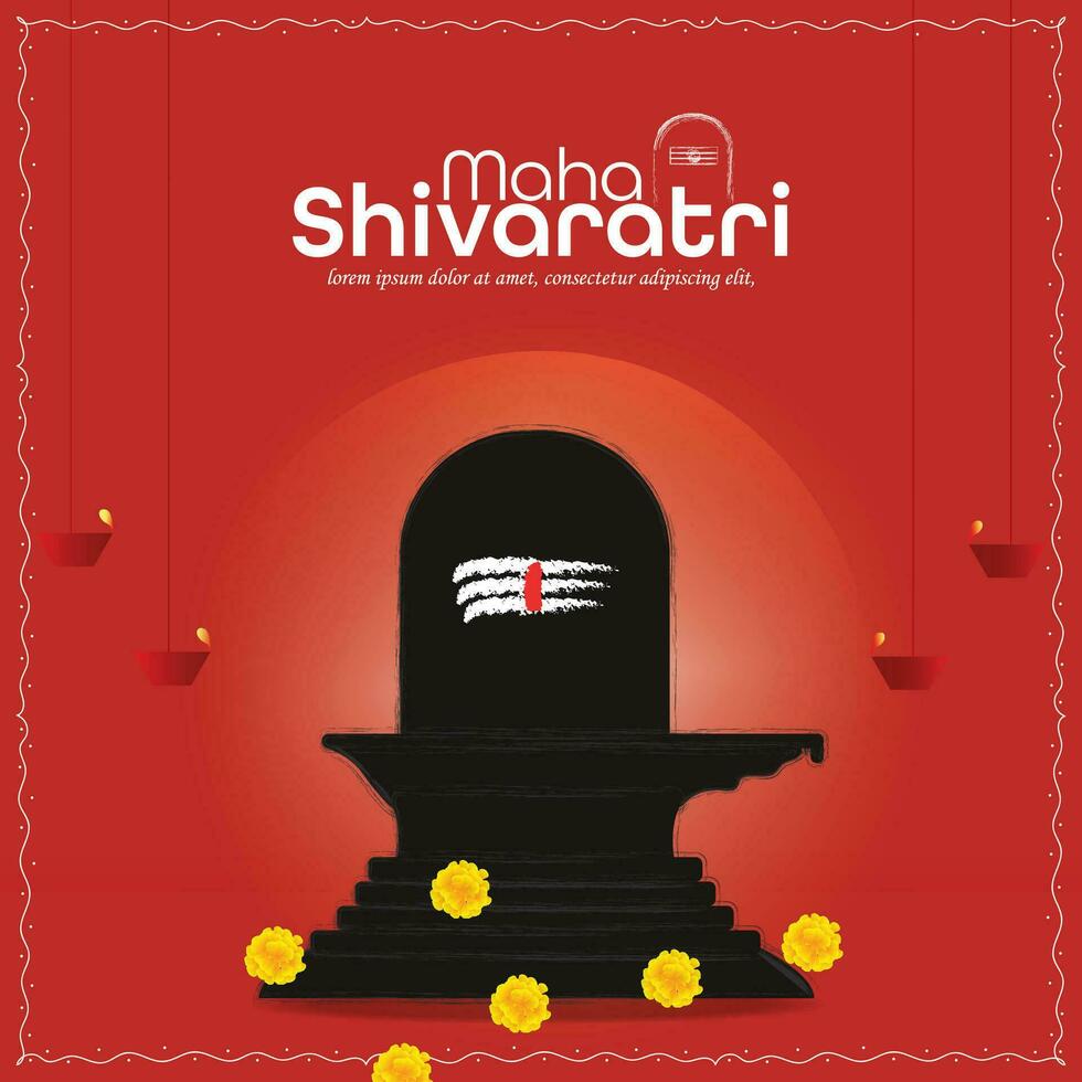 Illustration von indisch Hindu Festival glücklich maha Shivaratri Banner Design Vorlage. vektor