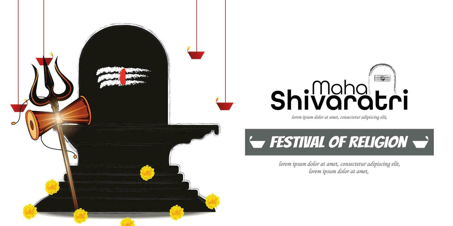 Illustration von indisch Hindu Festival glücklich maha Shivaratri Banner, Poster Design Vorlage. vektor
