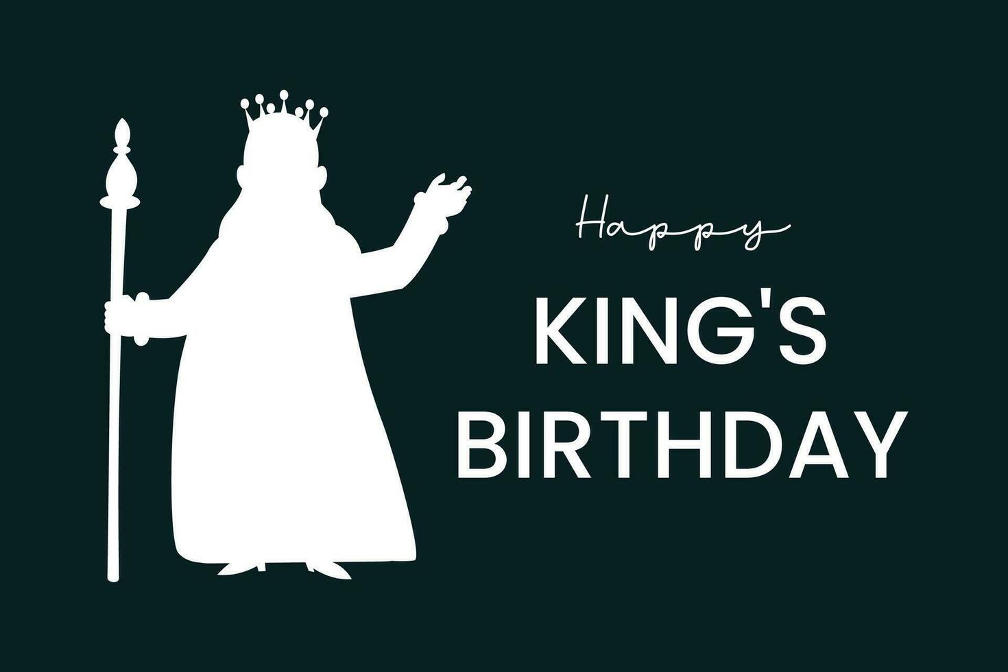 König Geburtstag Öffentlichkeit Urlaub Krone mit Silhouette von ein König. vektor