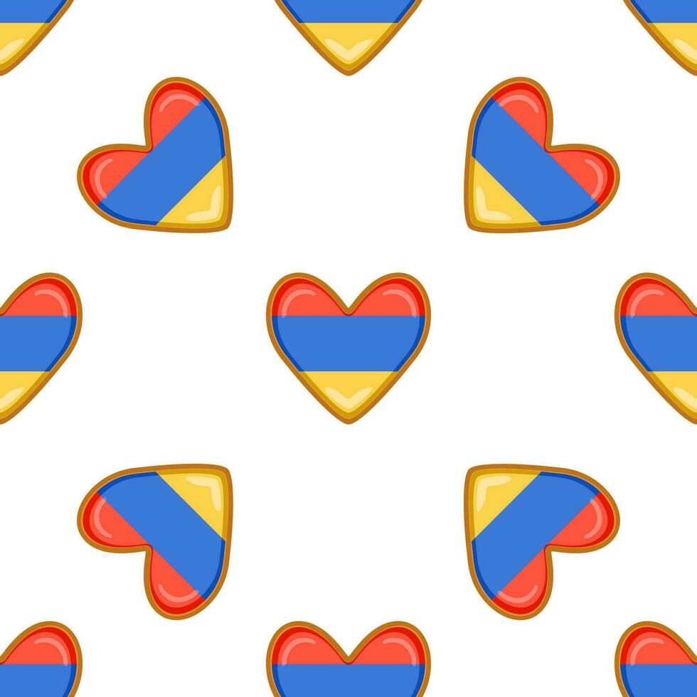 mönster kaka med flagga Land armenia i gott kex vektor